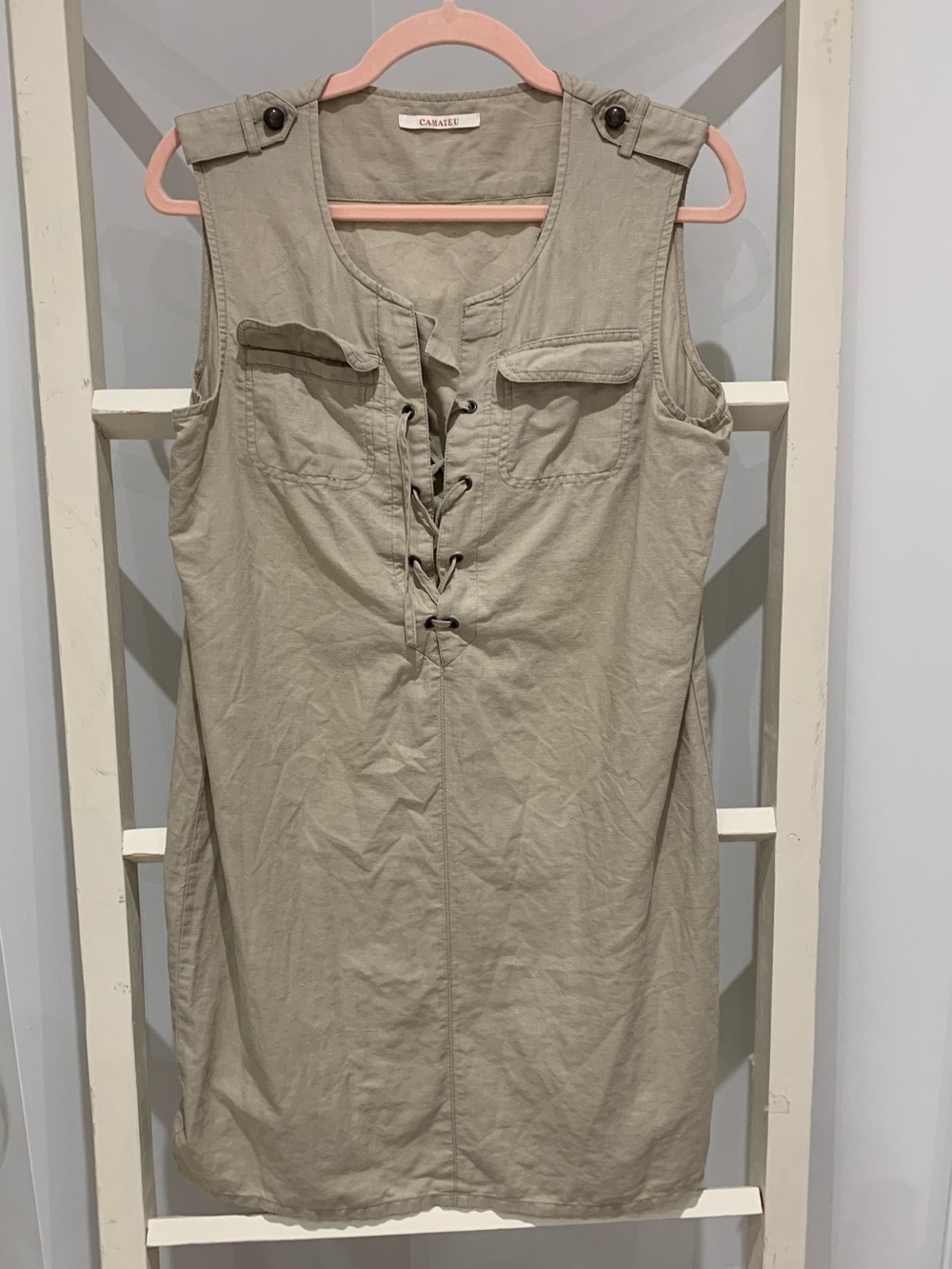 Camaïeu Sleeveless Utility Safari Shift Mini Dress